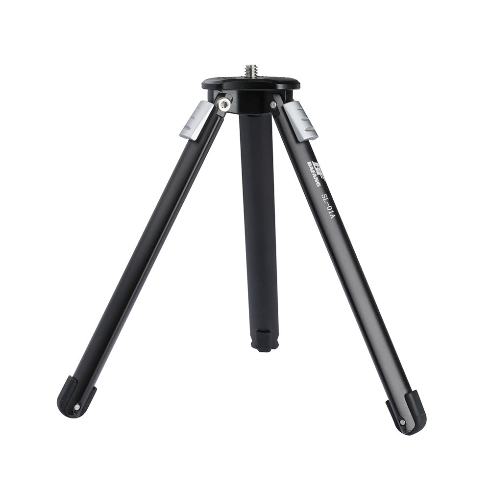 Black tripod stand on a white background