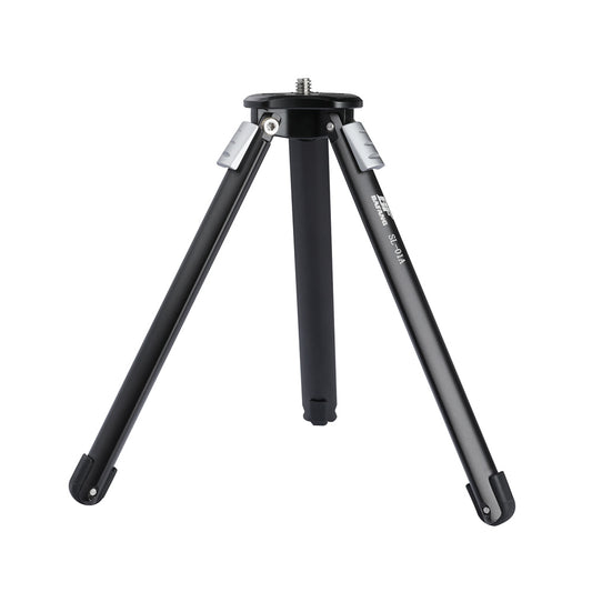 Black tripod stand on a white background